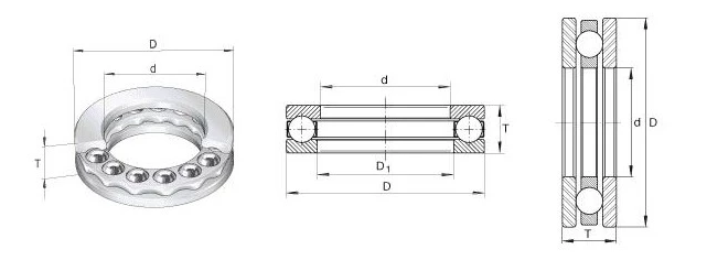 Une manière 51256MP a poussé l'incidence de pression roulement à billes pour la valve/réducteur/centrifugeuse de crochet de grue 0