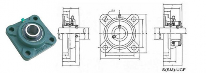 Incidences radiales de blocs d'oreiller roulement à billes Ucf215 d'insertion 75mm x 200mm x 159mm 0