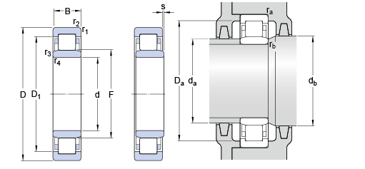 Roulement à rouleaux cylindrique de rangée simple d'ECP du NU 2216 pour la cage de nylon de compresseur de machine/air de vis 0