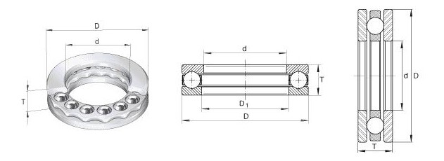 81230 M axial, cage simple cylindrique de laiton de direction de palier de butée de rouleau de 9230 M 1
